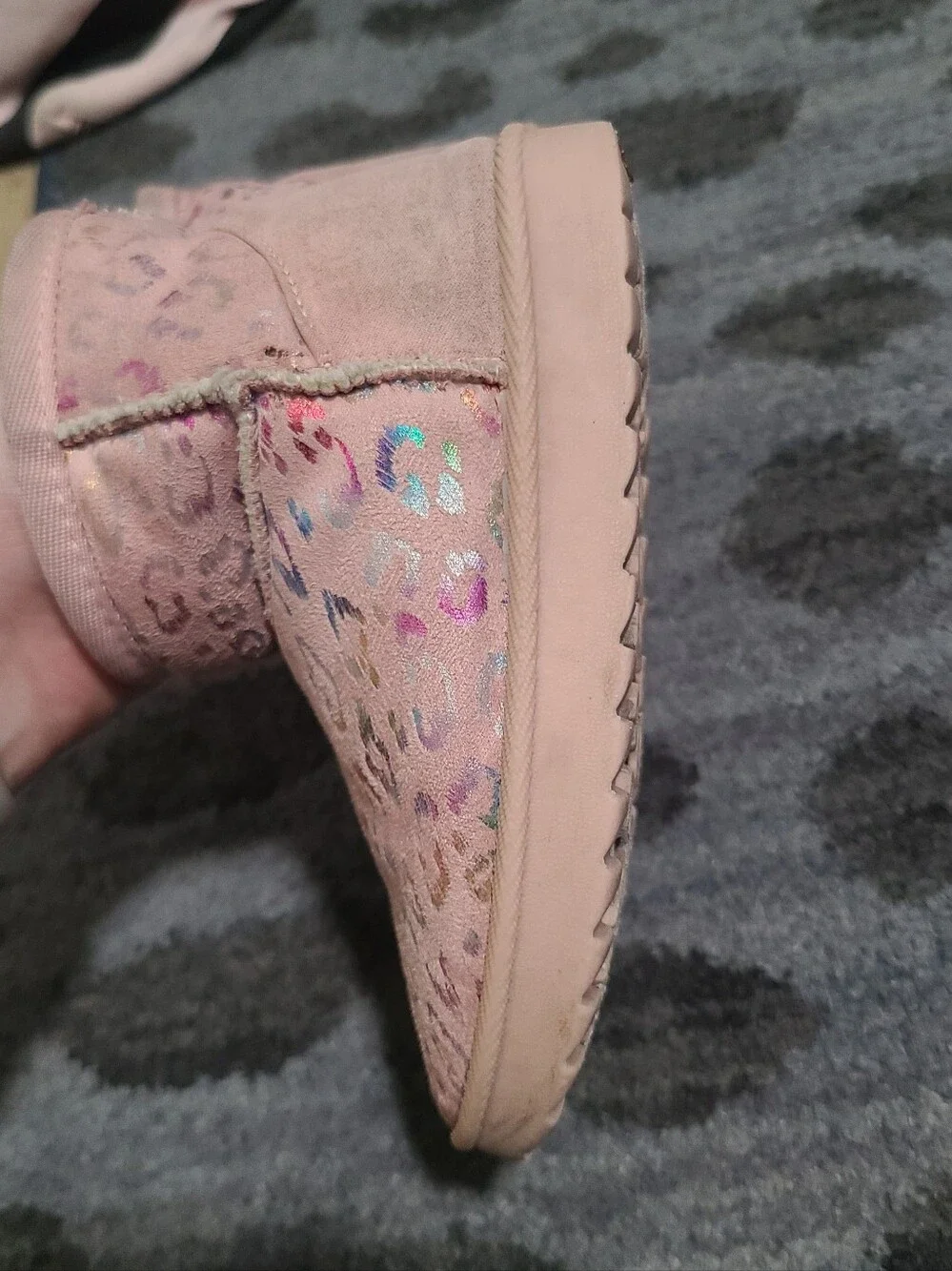 Girls Toddler Pink Fuzzy Boots sz 9/10c